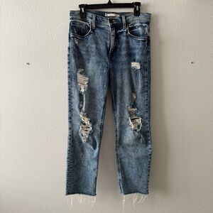 ⭐️ Whetherly Pierce High Rise Straight Leg Distressed Jeans